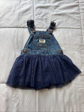 OshKosh Denim Tulle Overall Dress - Navy Sparkle